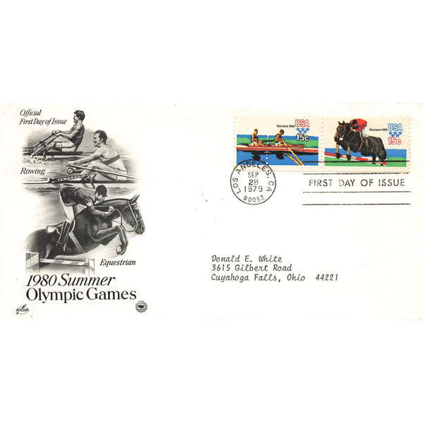First Day Cover Honoring 1980 Summer Olympic Games Los Angeles CA Sept 289 1979