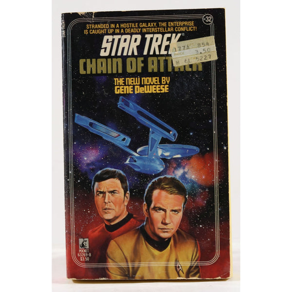 Vintage Star Trek Book Chain Of Attack 1987 Paperback, Star Trek, TOS, Vintage Trek, Calligar, USS Enterprise, Captain Kirk, Spock, McCoy