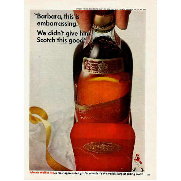 Vintage Magazine Ad 1960s Johnnie Walker Red Magazine Advertisement