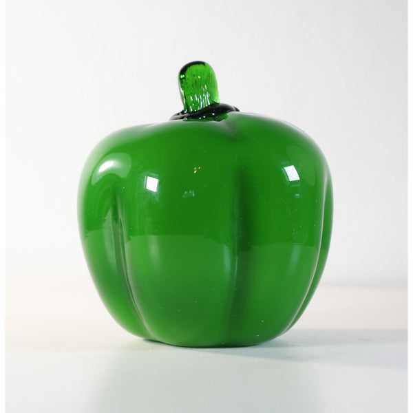 Vintage Hand Blown Bell Pepper 4” Vegetable Paperweight 1970s Studio Art Glass Decor