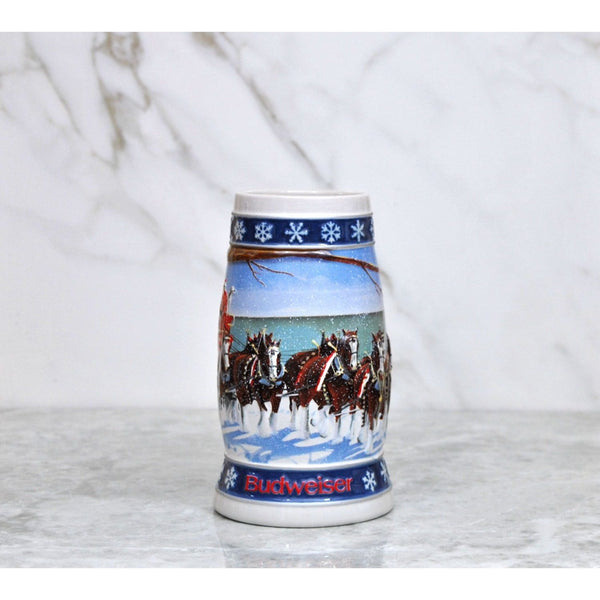 Vintage Budweiser Beer Stein,1995, Holiday Lighting the way Home Handcrafted Expressly For Anheuser, Busch Inc. By Ceramarte In Brazil