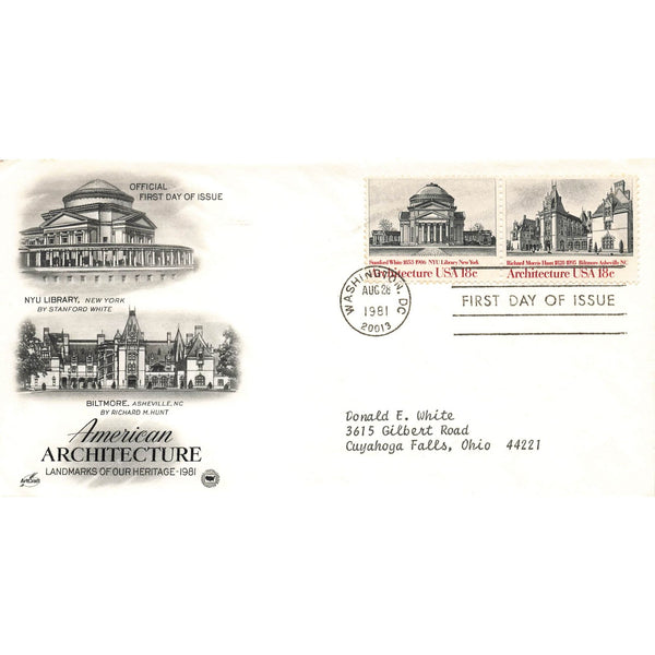First Day Cover American Architecture Form Follows Function Washington D.C. 1981