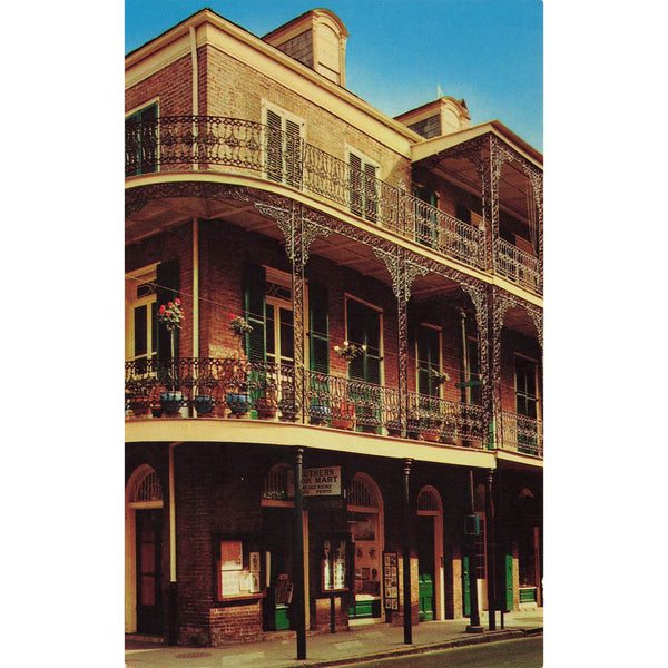 Postcard Delicate Lace Balconies, New Orleans, LA. Vintage Chrome Unposted 1939-1970s