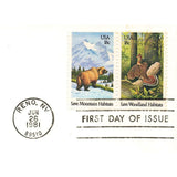 First Day Cover Save Our Habitats Mountains and Woodlands 1981 Reno Nevada