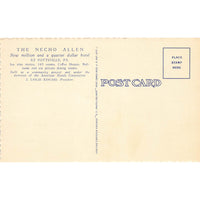 Postcard The Necho Allen Hotel, Pottsville, PA. Vintage Linen Unposted 1930-1950