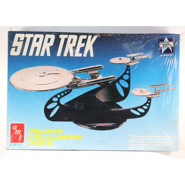 AMT Star Trek Special Edition 3 piece USS Enterprise Chrome Set Model Kit 1991