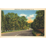 Postcard Greetings From Pittsfield, N.H. Vintage Linen Unposted 1930-1950