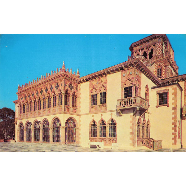Postcard John and Mable Ringling Mansion Vintage Chrome Unposted 1939-1970s