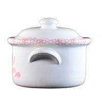 Vintage Covered Casserole Baking Dish Pink Flower Songeware Stoneware Soup Bowl