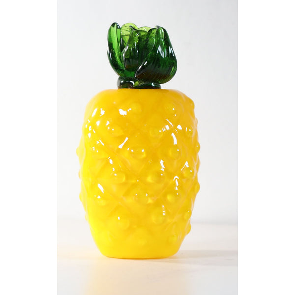 Vintage Hand Blown Pineapple 5” Vegetable Paperweight 1970s Studio Art Glass Decor