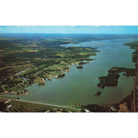 Postcard Aerial View of Pymatuning Lake, Pymatuning State Park Chrome Unposted 1939-1970s