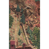 Postcard Eagle Nest Observation Point & Incline Railway at Seven Falls South Cheyenne Canon Colo Springs Vintage Linen Unposted 1930-1950