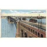 Postcard Eads Bridge, St. Louis, MO. Vintage White Border Posted 1917-1929