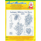 Vintage Aunt Martha's Hot Iron Transfer Larkspur Hibiscus Iris Pansy 3923 Embroidery Pattern
