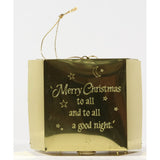 Carlton Cards Christmas Ornament Vintage 3D Brass Laser Cut Heirloom Ornament “To All A Good Night!” Lighted