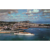 Postcard Honolulu Harbor Vintage Chrome Posted 1939-1970s
