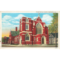 Postcard Presbyterian Church, Aberdeen, S.D. Vintage White Border Posted 1946