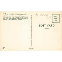 Postcard Glen Canyon Dam and Bridge Page, Arizona Vintage Chrome Unposted