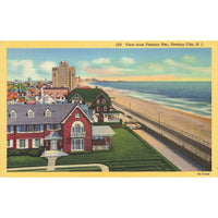 Postcard 159 View From Ventnor Pier, Ventnor City, NJ Linen Unposted 1930-1950