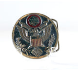 Belt Buckle United States Seal Painted Brass Solid Brass Buckle Vintage 1970s