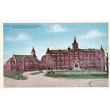 Postcard St. Francis Hospital and Chapel, Colorado Springs, Colorado Vintage White Border Unposted 1917-1929