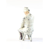 Barclay Manoil Lead Figure, Vintage Woman Churning Butter 1950s, 1.5" Tall, Original Paint, Lead Cast Toy, Hand Painted