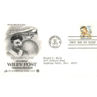 First Day Cover Honoring Wiley Post Aviation Pioneer Oklahoma OK Nov 20 1979