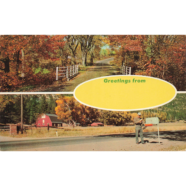 Postcard C12387, Greetings From Vintage Chrome Unposted 1939-1970s