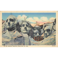 Postcard Mt. Rushmore Memorial, Black Hills, So. Dak. Linen Unposted 1930-1950