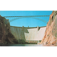 Postcard Glen Canyon Dam and Bridge Page, Arizona Vintage Chrome Unposted