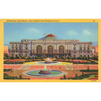 Postcard Exposition Auditorium, Civic Center, San Francisco, Calif. Linen Unposted 1930-1950
