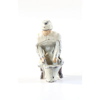 Barclay Manoil Lead Figure, Vintage Woman Churning Butter 1950s, 1.5" Tall, Original Paint, Lead Cast Toy, Hand Painted