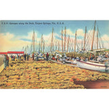 Postcard Sponges Along the Dock, Tarpon Springs, Fla, U.S.A Linen Unposted 1930-1950
