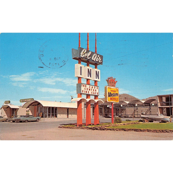 Postcard Bel Air Inn Restaurant Rawlins, Wyoming, Best Western Motels Posted 1971
