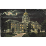Postcard State Capitol At Night, Lincoln, Neb. Vintage Divided Back Posted