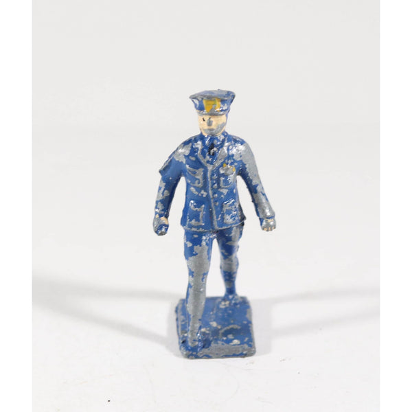 Lincoln Logs Lead Figure, Policeman, Made in the USA 1940s, Original Paint, Lead Cast Toy, American Made
