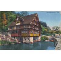 Postcard Vierwaldstattersee, Treib Vintage Linen Unposted 1930-1950