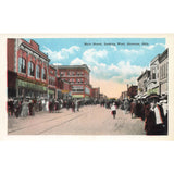 Postcard Main Street Looking West Shawnee, Okla. White Border Unposted 1917-1929