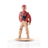 Barclay Manoil Type Lead Figure, Boy in Red Shirt, 1950s 1.5" Tall, Original Paint, Lead Cast Toy, Hand Painted, Vintage Toy