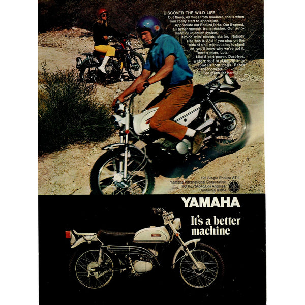 Vintage Magazine Ad Yamaha Motorcycles 1960s, Wall Art, Wall Decor, Man Room, Whisky Ad,