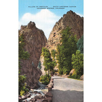Postcard Pillars of Hercules South Cheyenne Canyon Colorado Springs CO Linen Unposted 1930-1950