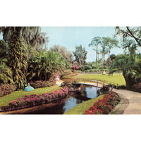 Postcard Florida Cypress Gardens Flower Bordered Waterway and Paths Vintage Chrome Unposted 1939-1970s