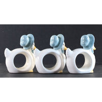 Vintage Set of 3 Andre Richard Ceramic Duck Napkin Holder 1980s