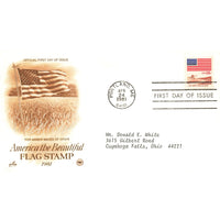 First Day Cover America The Beautiful Flag Stamp 1981 Portland ME Apr 24 1981