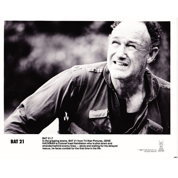 Photograph Gene Hackman in BAT 21 1988, 8x10 Black & White Promotional Photo, Star Photograph, Hollywood Décor, Promo Photograph
