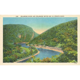 Postcard Delaware River and Delaware Water Gap In Pennsylvania Linen Unposted 1930-1950