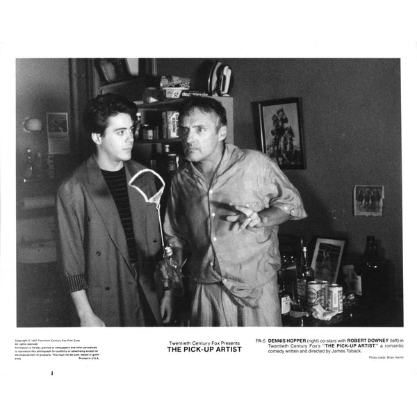 Photograph Robert Downey Jr & Dennis Hopper, Vintage 8x10 Black & White Promotional Photo, Star Photograph, Hollywood Décor