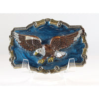 Belt Buckle Bald Eagle Flying Embossed Solid Brass Buckle 1983 USA