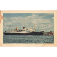 Postcard The Holland-American Line Flagship Nieuw Amsterdam Posted 1950