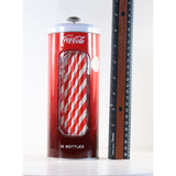 Retro Coca-Cola Tin Straw Holder Canister With 20 Sealed Pack Paper Straws 2018